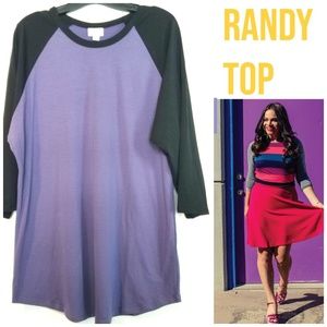 2XL Lularoe Randy NWOT Purple Black Raglan T-Shirt